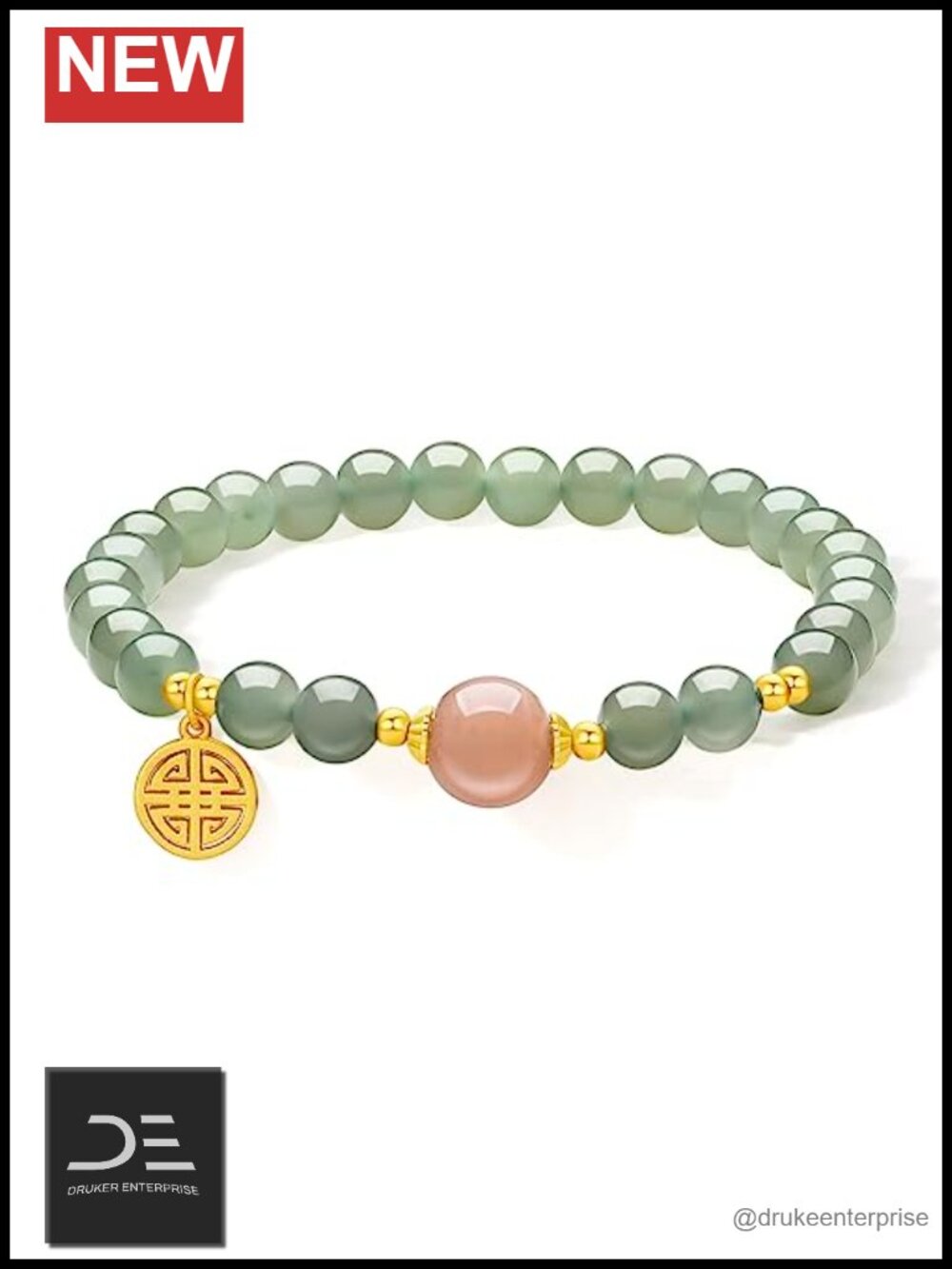 ZHOU LIU FU Sterling Silver Beaded Stretch Bracelet Natural Jasper Sunstone